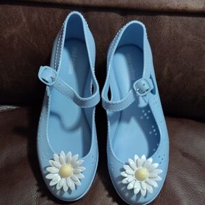Mini Melissa Light Blue Dress Shoes with Daisy Accent